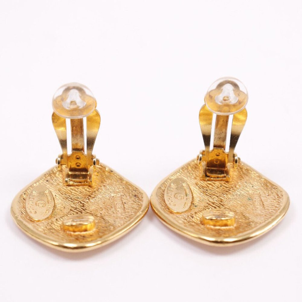 CHANEL vintage COCO Mark Earring Plated Gold Women - Picture 12 of 12